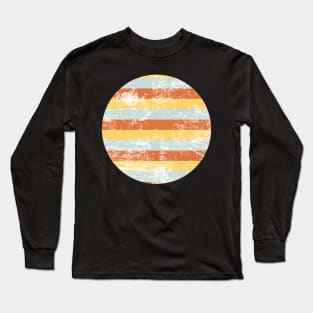 Warm Summer Distressed Stripey Pattern Design Long Sleeve T-Shirt